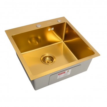 Кухонная Мойка ARFEKA ECO AR 500*500 GOLD PVD NANO DECOR