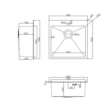 Кухонная Мойка ARFEKA ECO AR 500*500 BLACK PVD NANO DECOR MILLET GRAINS