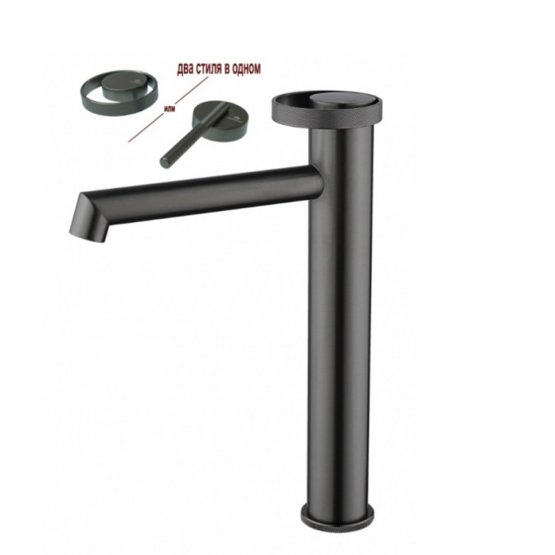 Смеситель для раковины GANZER 19112-Q Оружейная сталь