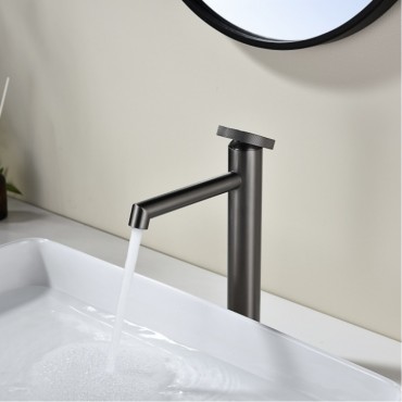 Смеситель для раковины GANZER 19112-Q Оружейная сталь