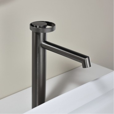 Смеситель для раковины GANZER 19112-Q Оружейная сталь