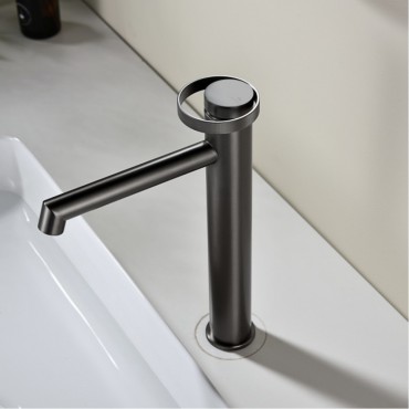 Смеситель для раковины GANZER 19112-Q Оружейная сталь