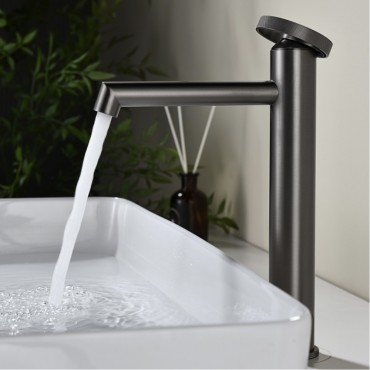 Смеситель для раковины GANZER 19112-Q Оружейная сталь