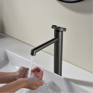 Смеситель для раковины GANZER 19112-Q Оружейная сталь