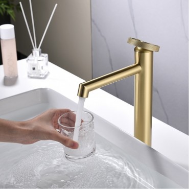 Смеситель для раковины GANZER 19112-S Матовое золото