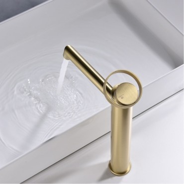 Смеситель для раковины GANZER 19112-S Матовое золото