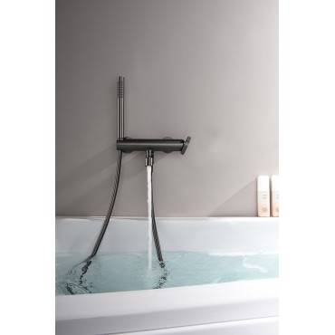 Смеситель для ванны GANZER 19132-Q Оружейная сталь