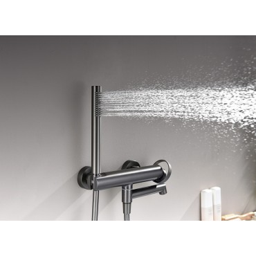 Смеситель для ванны GANZER 19132-Q Оружейная сталь