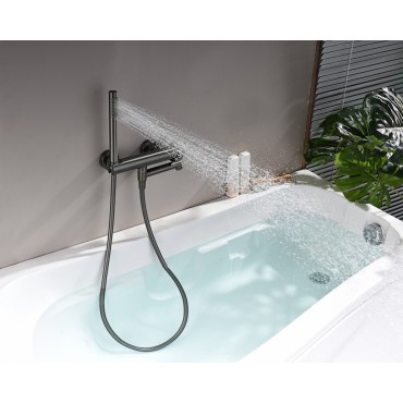 Смеситель для ванны GANZER 19132-Q Оружейная сталь