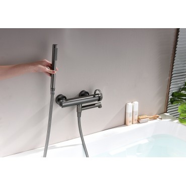 Смеситель для ванны GANZER 19132-Q Оружейная сталь