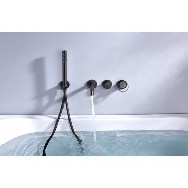 Встраиваемый смеситель для ванны Ganzer GZ19134-Q Оружейная сталь