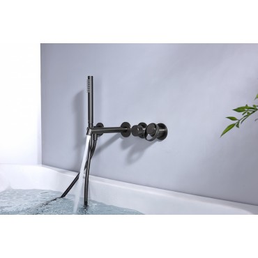 Встраиваемый смеситель для ванны Ganzer GZ19134-Q Оружейная сталь