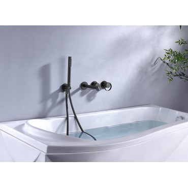 Встраиваемый смеситель для ванны Ganzer GZ19134-Q Оружейная сталь