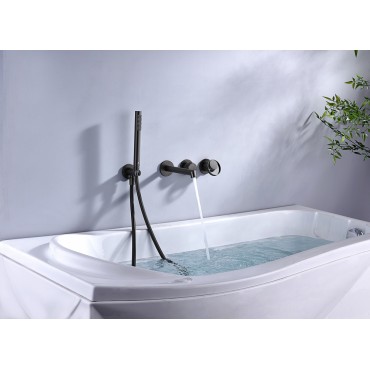 Встраиваемый смеситель для ванны Ganzer GZ19134-Q Оружейная сталь