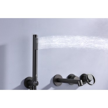 Встраиваемый смеситель для ванны Ganzer GZ19134-Q Оружейная сталь