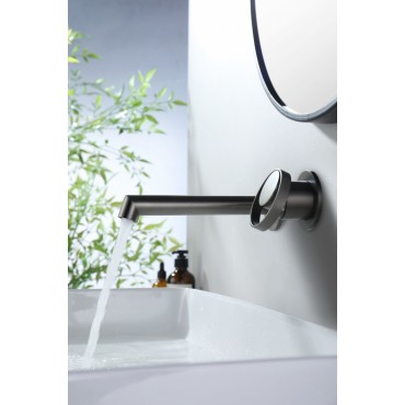 Смеситель встраиваемый раковины GANZER GZ19144-Q Оружейная сталь