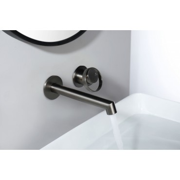 Смеситель встраиваемый раковины GANZER GZ19144-Q Оружейная сталь