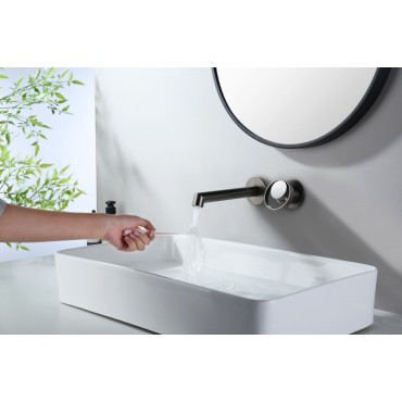 Смеситель встраиваемый раковины GANZER GZ19144-Q Оружейная сталь