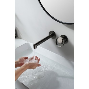 Смеситель встраиваемый раковины GANZER GZ19144-Q Оружейная сталь