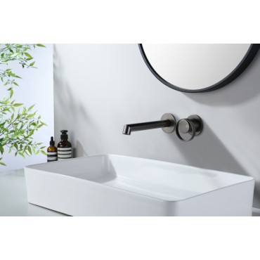 Смеситель встраиваемый раковины GANZER GZ19144-Q Оружейная сталь