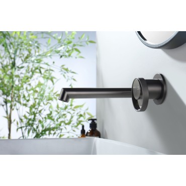 Смеситель встраиваемый раковины GANZER GZ19144-Q Оружейная сталь