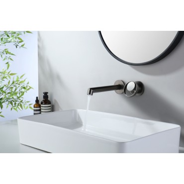 Смеситель встраиваемый раковины GANZER GZ19144-Q Оружейная сталь