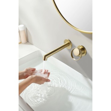 Смеситель встраиваемый раковины GANZER GZ19144-S Матовое золото