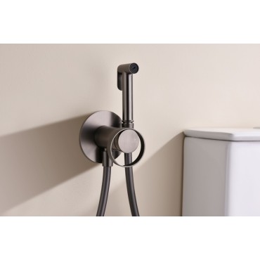 Смеситель встраиваемый с гигиеническим душем GANZER GZ19157-Q Оружейная сталь