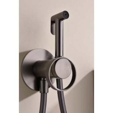 Смеситель встраиваемый с гигиеническим душем GANZER GZ19157-Q Оружейная сталь