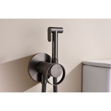 Смеситель встраиваемый с гигиеническим душем GANZER GZ19157-Q Оружейная сталь