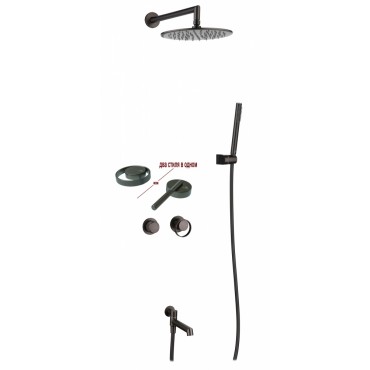 Встраиваемая душевая система GANZER 19165-Q Оружейная сталь