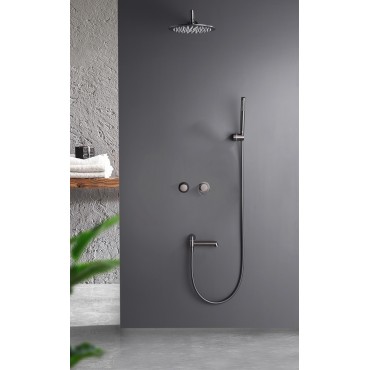 Встраиваемая душевая система GANZER 19165-Q Оружейная сталь