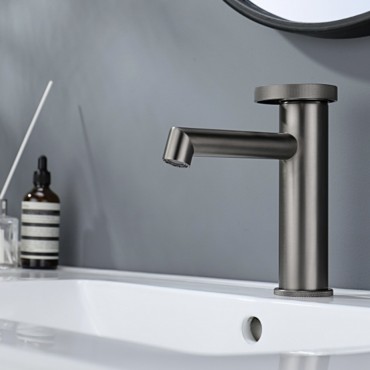 Смеситель для раковины GANZER 19111-Q Оружейная сталь