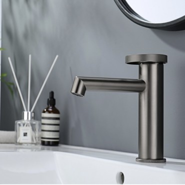 Смеситель для раковины GANZER 19111-Q Оружейная сталь