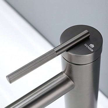 Смеситель для раковины GANZER 19111-Q Оружейная сталь