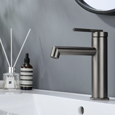 Смеситель для раковины GANZER 19111-Q Оружейная сталь