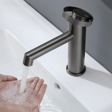 Смеситель для раковины GANZER 19111-Q Оружейная сталь