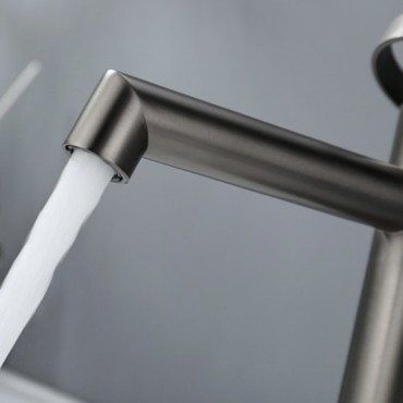 Смеситель для раковины GANZER 19111-Q Оружейная сталь