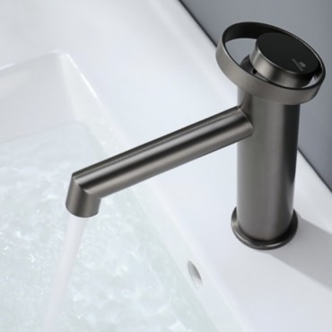 Смеситель для раковины GANZER 19111-Q Оружейная сталь