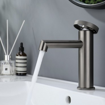 Смеситель для раковины GANZER 19111-Q Оружейная сталь