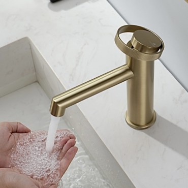 Смеситель для раковины GANZER 19111-S Матовое золото