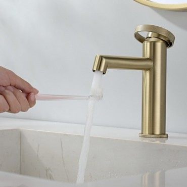 Смеситель для раковины GANZER 19111-S Матовое золото