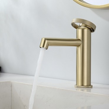 Смеситель для раковины GANZER 19111-S Матовое золото