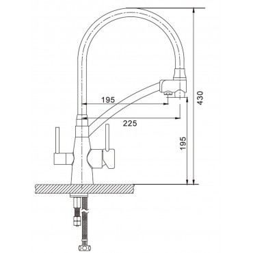 Смеситель для кухонной Gappo 4398-16 Black под фильтр