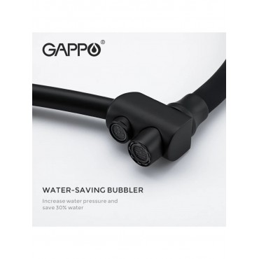 Смеситель для кухонной Gappo 4398-16 Black под фильтр