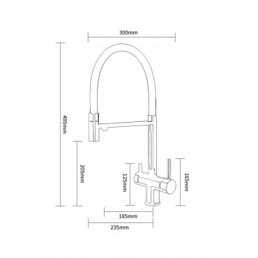 Смеситель для кухни под фильтр KERN 2061 (матовое золото) белый