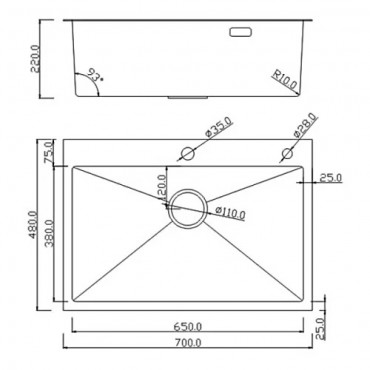Кухонная мойка Roxen Simple 560220-70B