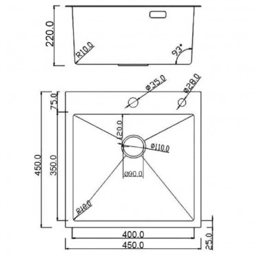 Кухонная мойка Roxen Snake 560220-45-BS PVD графит