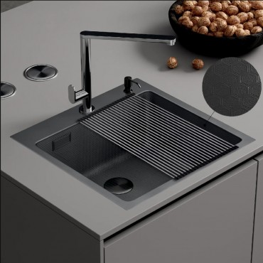 Кухонная мойка Roxen Snake 560220-45-BS PVD графит