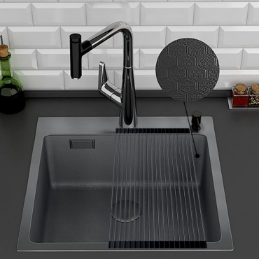 Кухонная мойка Roxen Snake 560220-45-BS PVD графит